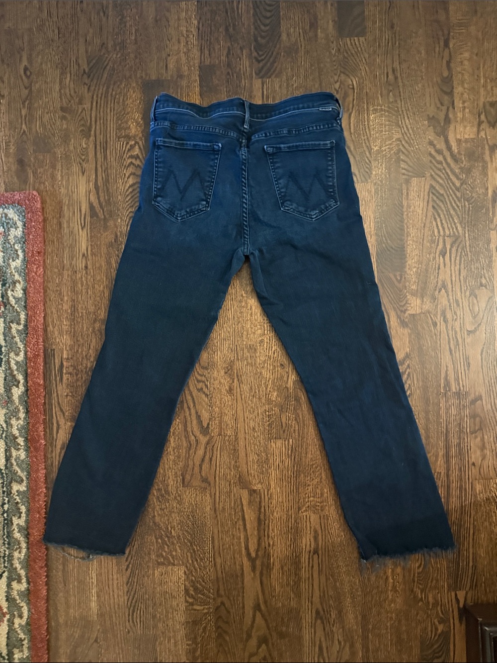 MOTHER Dark Blue Cropped Ankle Jeans